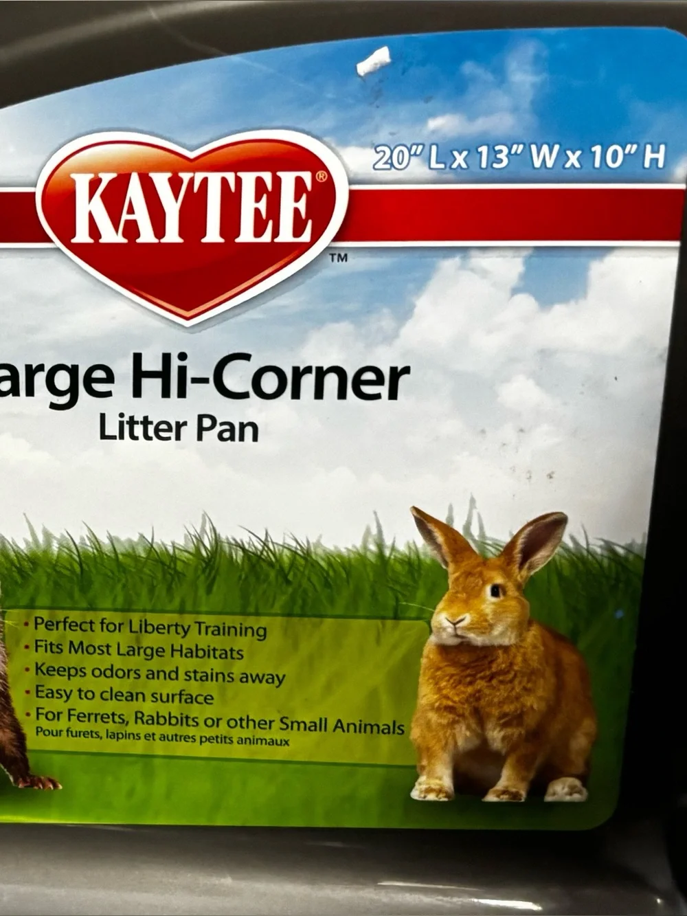 Kaytee Small Animal Large Gray Hi-Corner Litter Pan